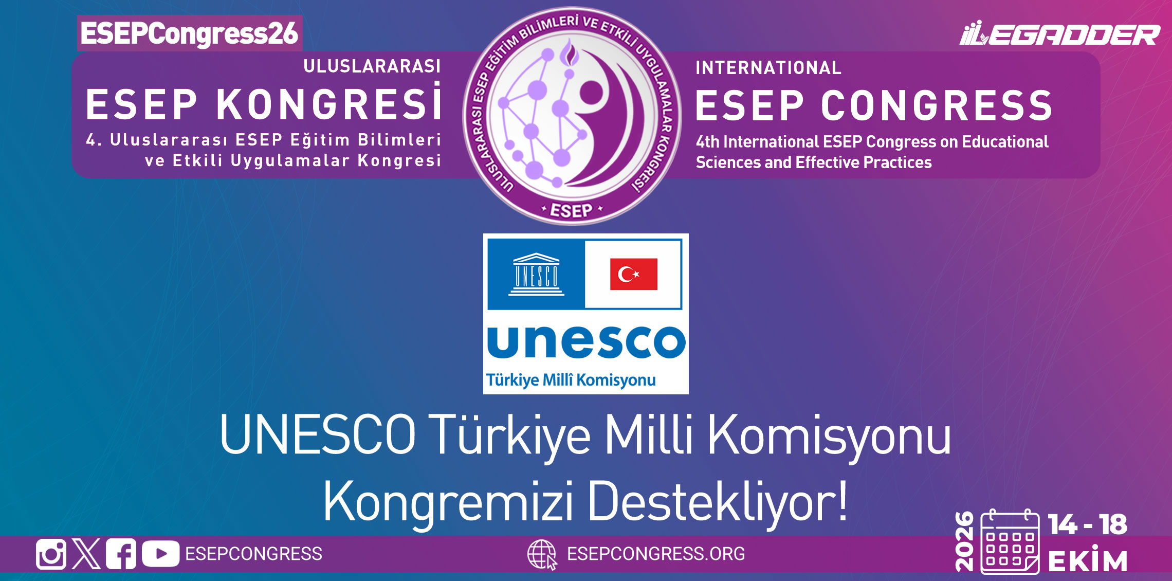 UNESCO Türkiye Milli Komisyonu ESEPCongress26’yı Destekliyor!